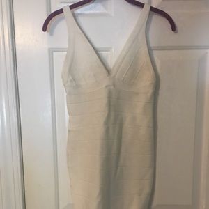 White Medium Herve Leger Bandage Dress